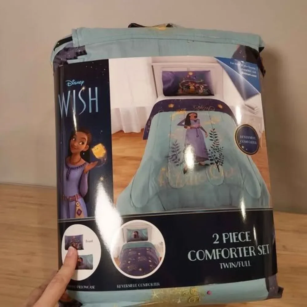 NEW- 2pcs SET- Comforter and pillowcase -WISH- SHINE ON STAR- TWIN/FULL